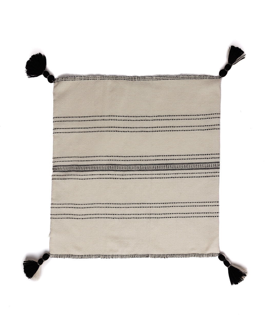 Miska Collection - Handloomed Alpaca - Ink & Ivory Pinstripe Pillow