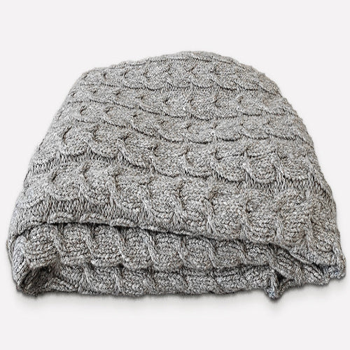 Gray textured blanket on a white background