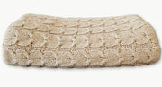 Muru Collection - Organic Pima Cotton and Undyed Baby Alpaca Light Tan Cable Throw