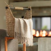 Handloomed Alpaca Bouclé Throw Blanket - Brown Mist