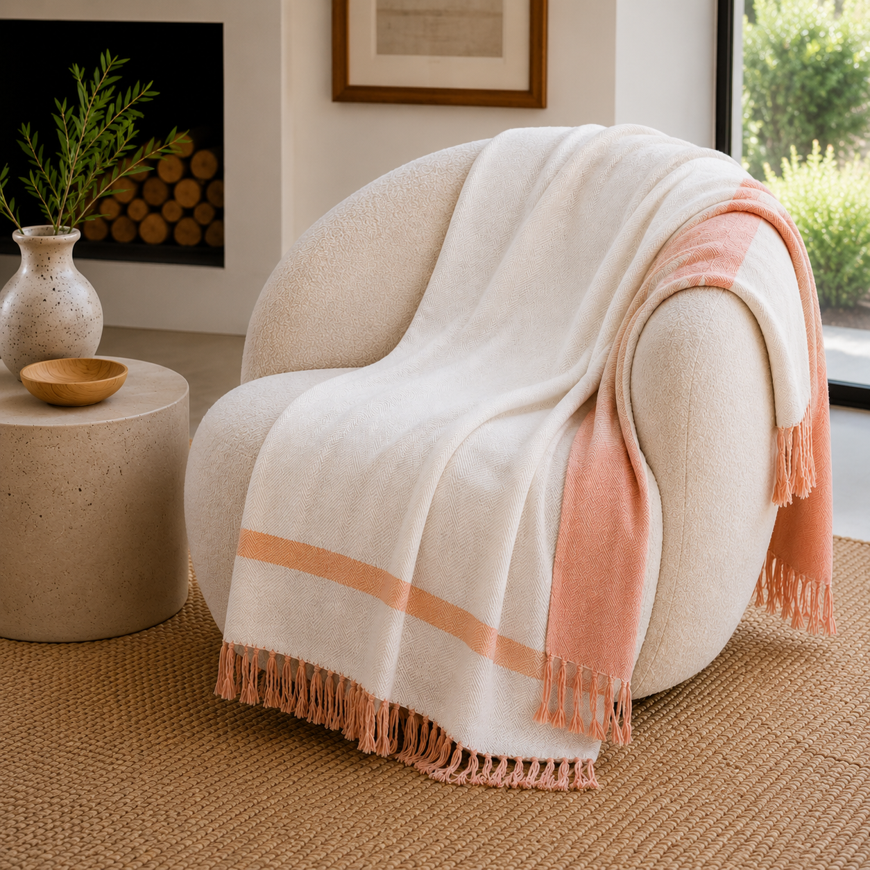 100% Baby Alpaca Reversible Handloomed Throw Blanket - Canyon Dusk - Pacha Collection