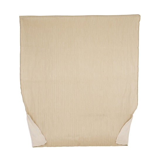 A reversible natural tobacco and white throw blanket made from alpaca yarn, displayed flat.