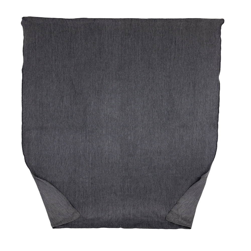 A gray alpaca wool throw blanket laid flat, showing a solid pattern with slight variations in shade.