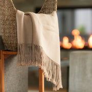 Kulsi Collection - Pima Cotton & Undyed Baby Alpaca Light Tan Throw