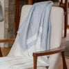 Blue-grey artisanal woven throw