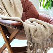 Kulsi Collection - Pima Cotton & Undyed Baby Alpaca Light Tan Throw