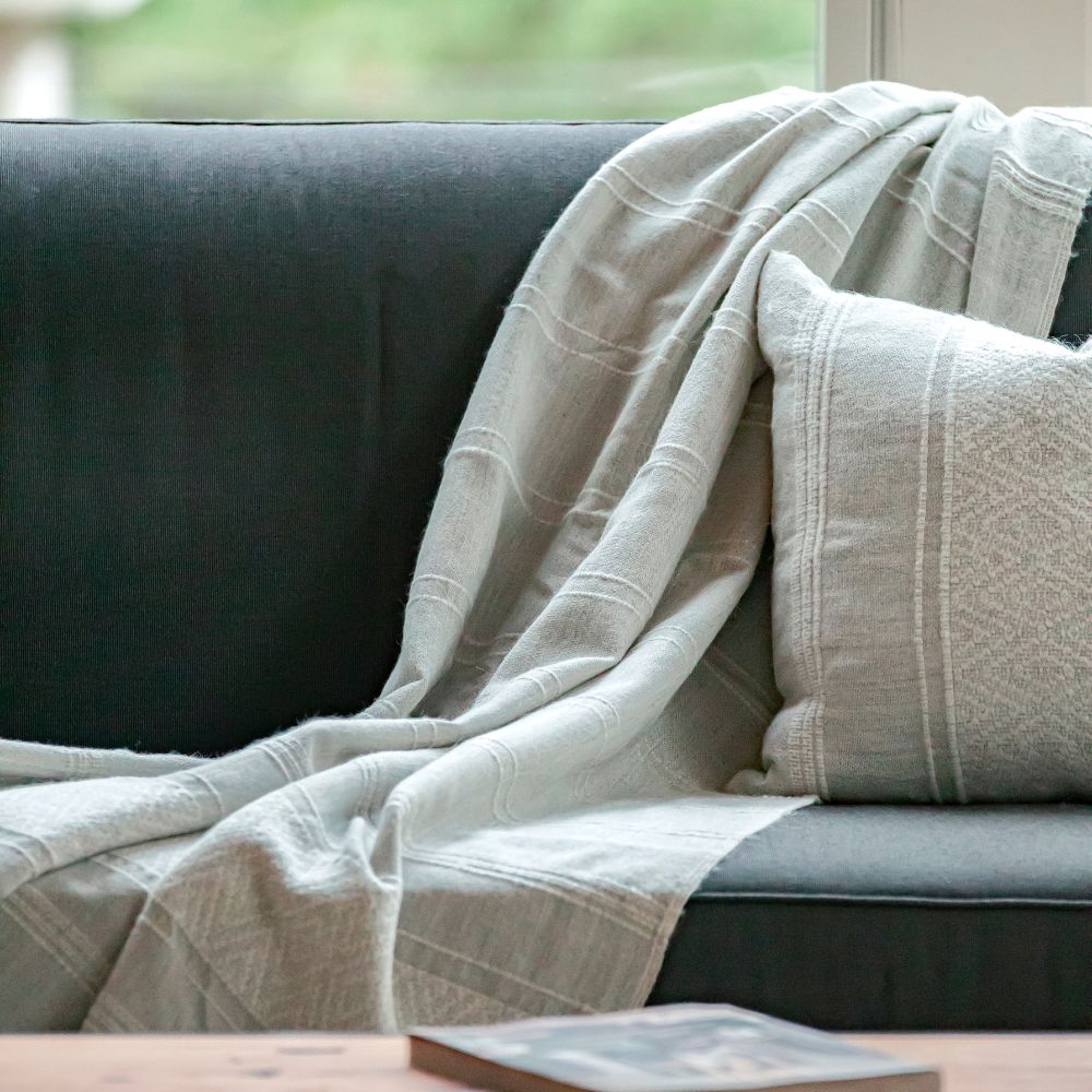 Allira Collection - Handloomed Alpaca - Gray & Ivory CloudHaven