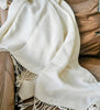 Handloomed Undyed Ivory 100% Baby Alpaca Throw Blanket From Peru - Wasi Collection