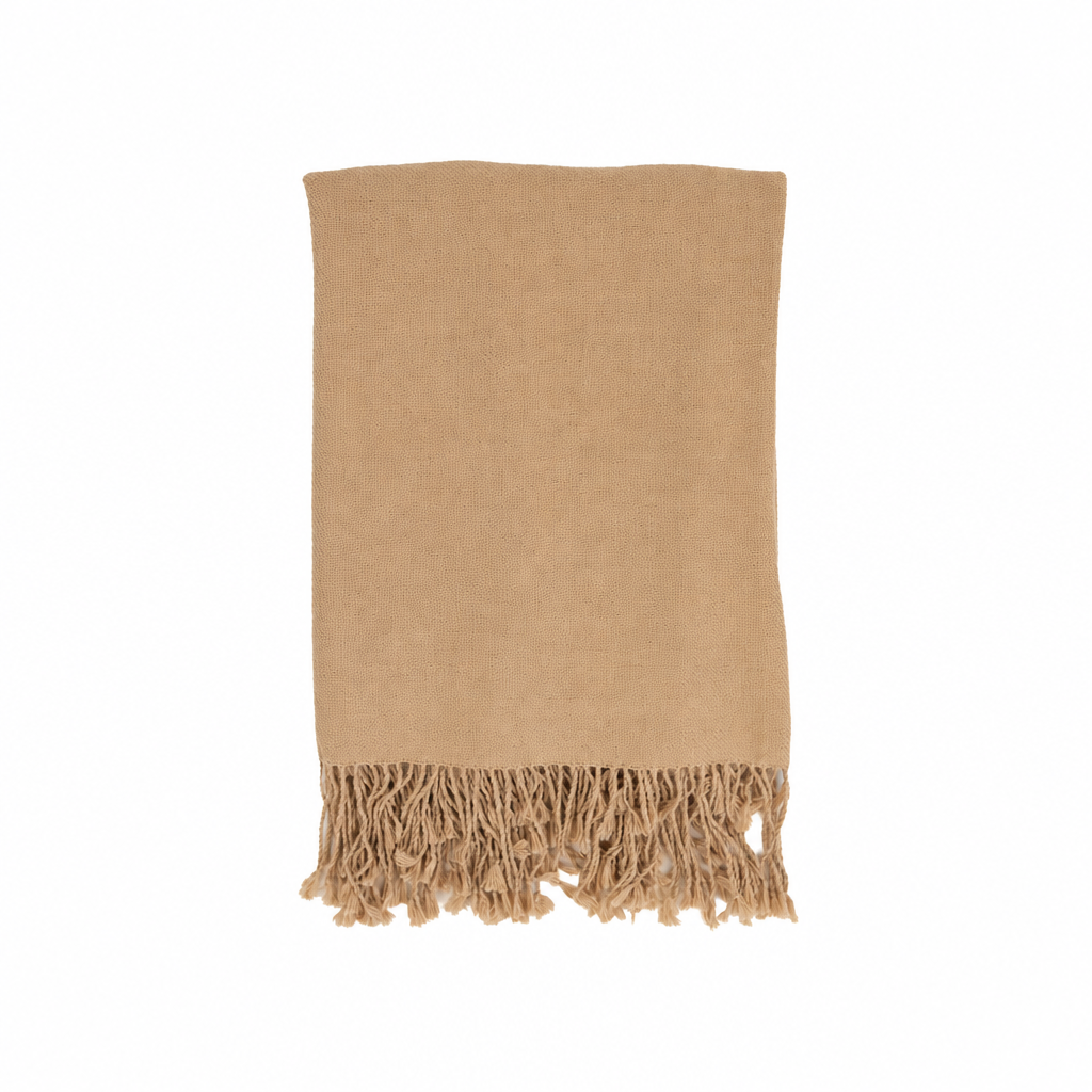 Rich Brown handloomed 100% undyed baby alpaca throw blanket, Wasi Collection, made in Peru