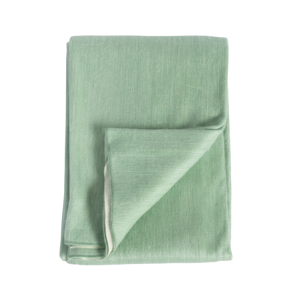 Fern Green & White reversible handwoven alpaca throw blanket, Kani Collection, made in Ecuador