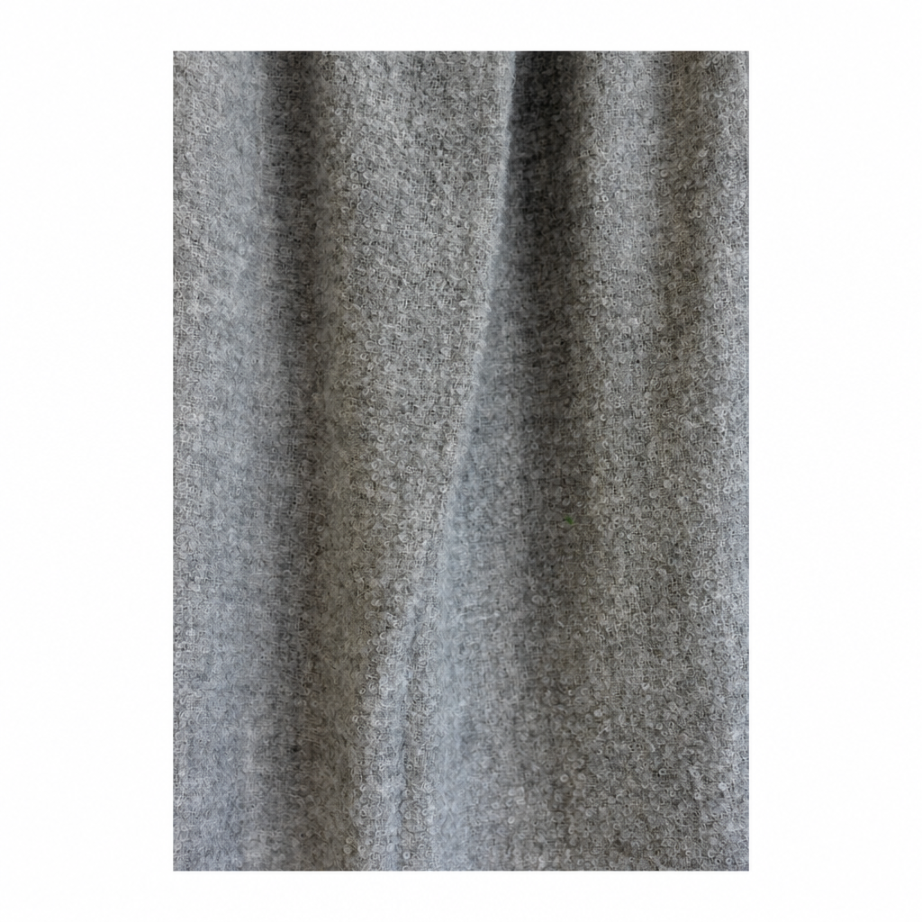 Graphite handloomed alpaca bouclé throw blanket, made in Peru