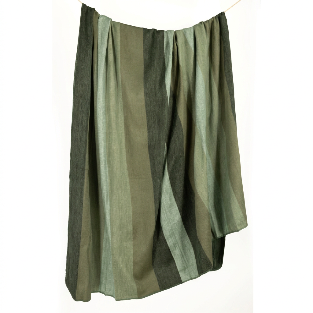 Lustrous Sage & Green handwoven alpaca throw blanket, Nawi Collection, made in Ecuador