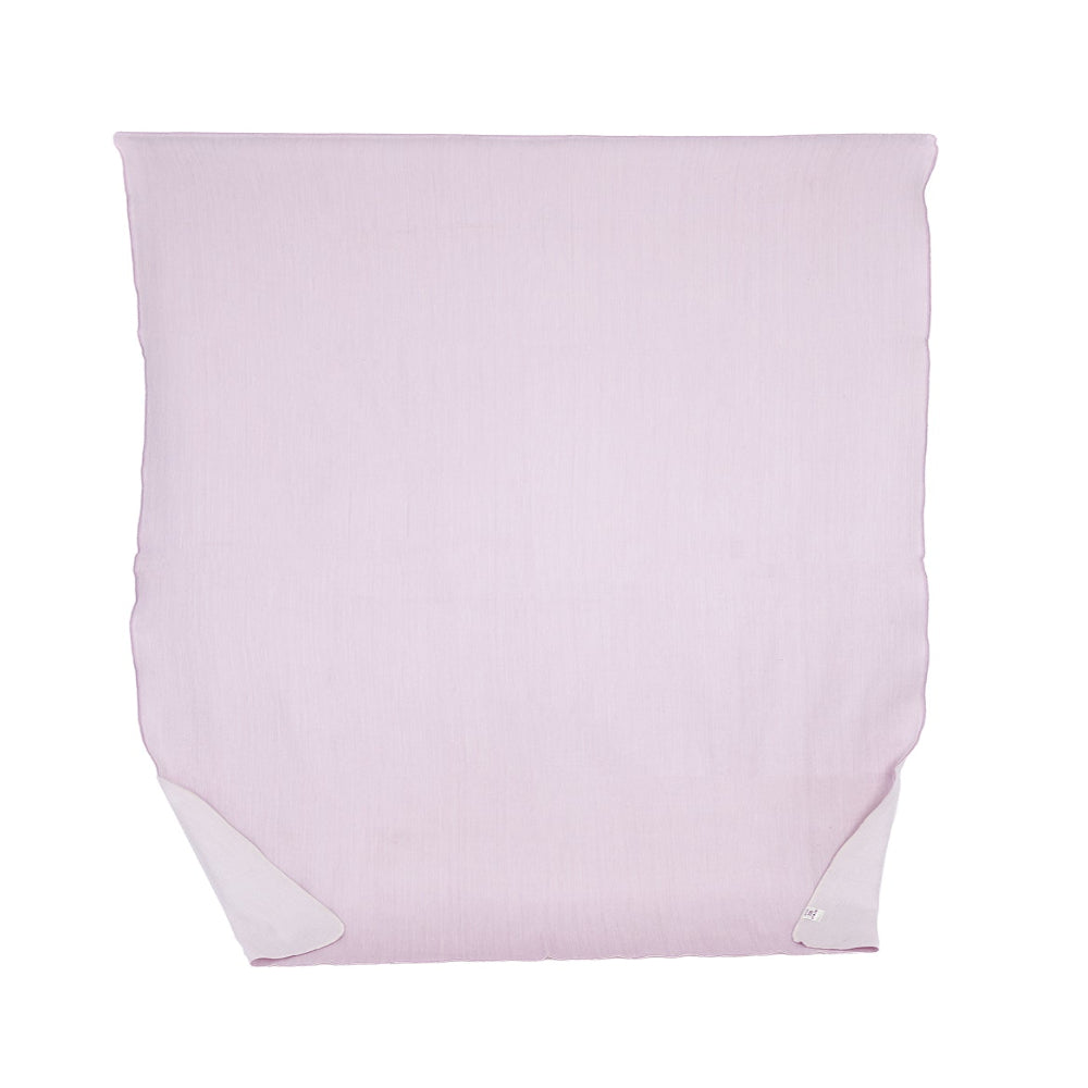 A reversible lavender and white throw blanket made from alpaca yarn, displayed against a white background.