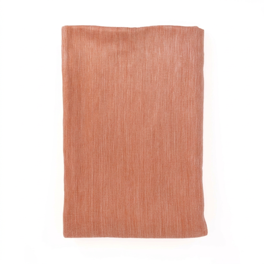Melon & White reversible handwoven alpaca throw blanket, Kani Collection, made in Ecuador