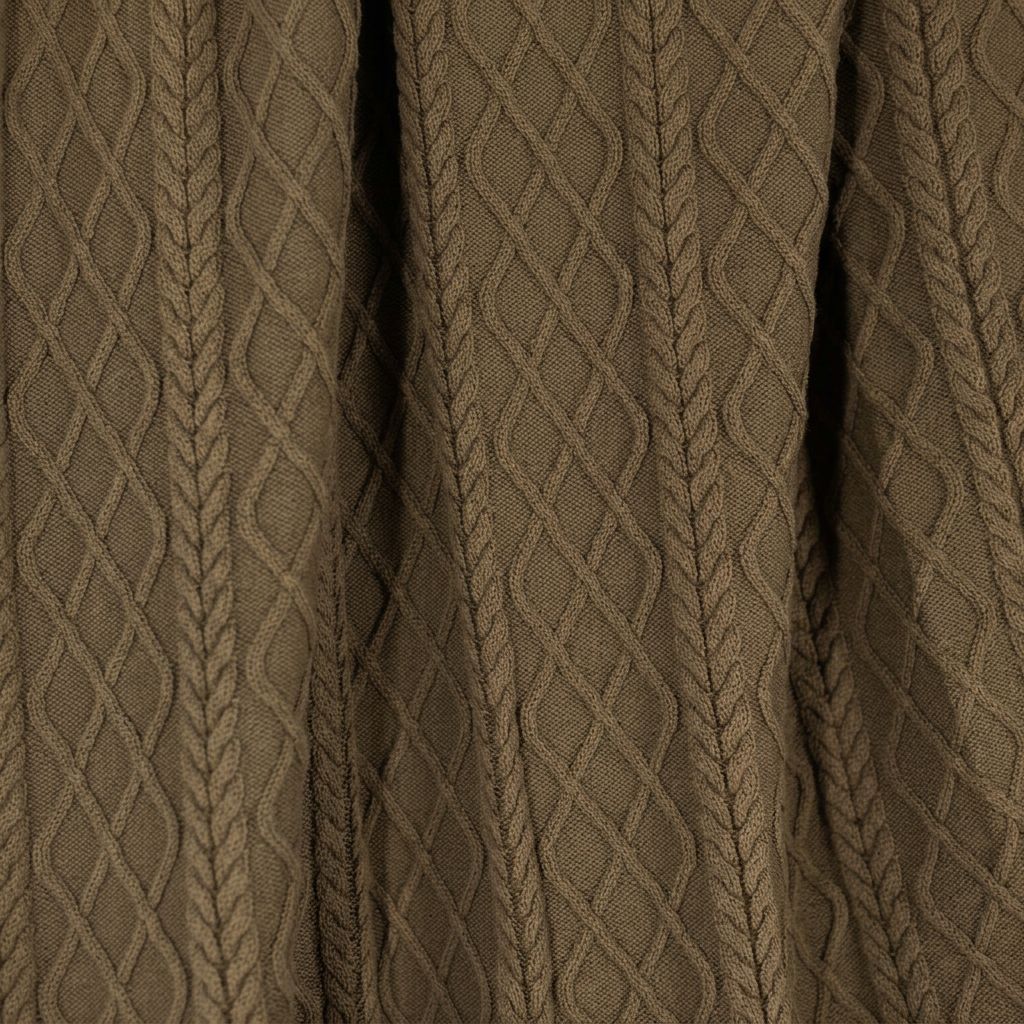Square coffee-brown knit close-up without a border